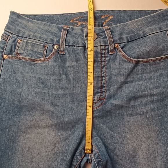 Seven7 Denim Jeans Size 10 Tummyless High Rise Skinny Leg Medium Wash - Picture 8 of 10